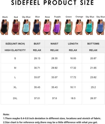 Vista 6 de Sidefeel - Conjunto de tankini con parte superior tipo push-up y estampado de rayas, espalda en T, para mujer
