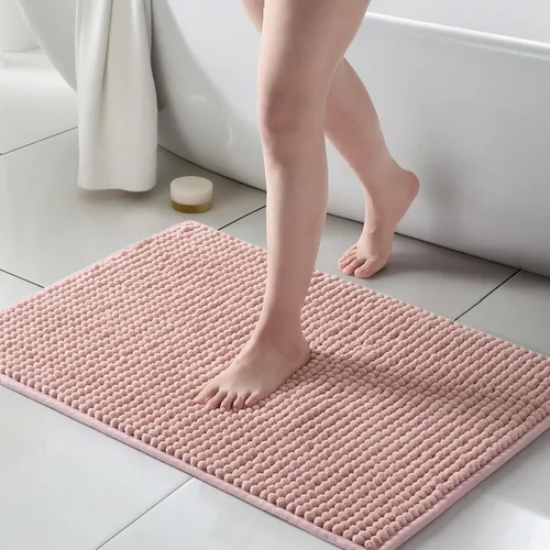Vista 21 de FRESHMINT Alfombra de baño de felpilla gruesa y grumosa, 17"x24", alfombrilla de baño antideslizante, accesorio decorativo suave, linda alfombrilla