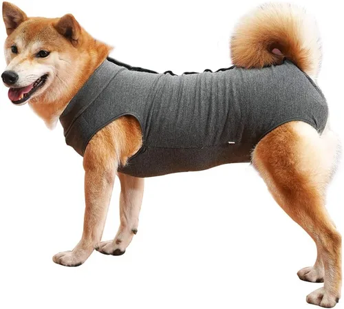 Vista 8 de Traje de recuperación para perros y cachorros, para heridas abdominales, ropa quirúrgica, chaleco posoperatorio para usar después de una cirugía