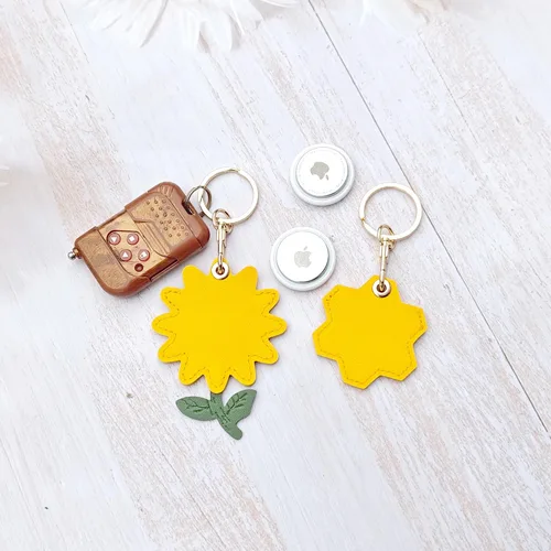 Vista 28 de CATCH ON Paquete de 2 fundas de cuero para Airtag para llavero, bonitos accesorios Kawaii adecuados para Airtag