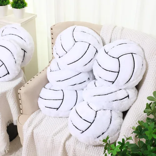 Vista 5 de Gerrii 8 almohadas de bola de 13.8 pulgadas, cojines deportivos de felpa mullida, cojín de felpa para regalos de equipo, decoración de dormitorio