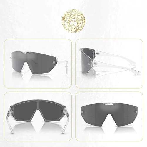 Vista 3 de Versace VE4461 Shield Sunglasses for Men for Women +FREE SPARE Clip on Shield Lens +BUNDLE with ACCESSORY EYEWEAR KIT