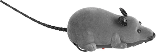 Vista 8 de Juguete de control remoto para gatos, juguete electrónico de rata para gatito, divertido simulación de persecución, juguetes de animales, regalo Gris