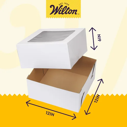 Vista 2 de Wilton Cajas para pastel de 12 pulgadas con ventanas para pasteles de 10 pulgadas, 6