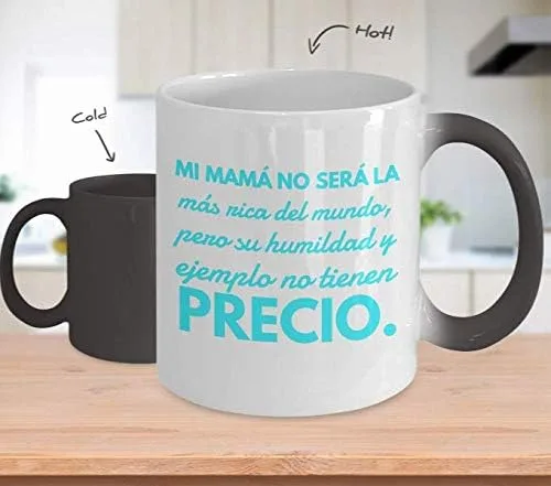 Vista 2 de Taza de Café Mama Vaso, tazas de café divertidas, tazas personalizadas, taza de café inspiradoras, taza con mensajes positivos.