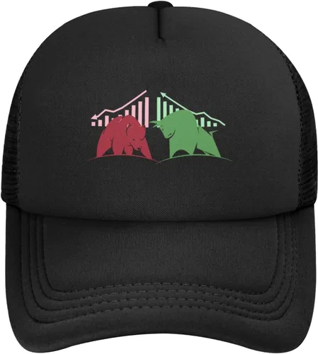 Vista 2 de Bajista y alcista en la ciencia del mercado de valores Hombresmujeres Sombrero de malla ajustable Sombreros de papá Gorra de béisbol de moda al aire