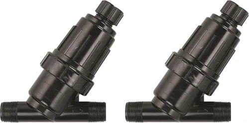 Vista 4 de Orbit 67736 Filtro Y de goteo MPT para riego por goteo de 3/4", negro