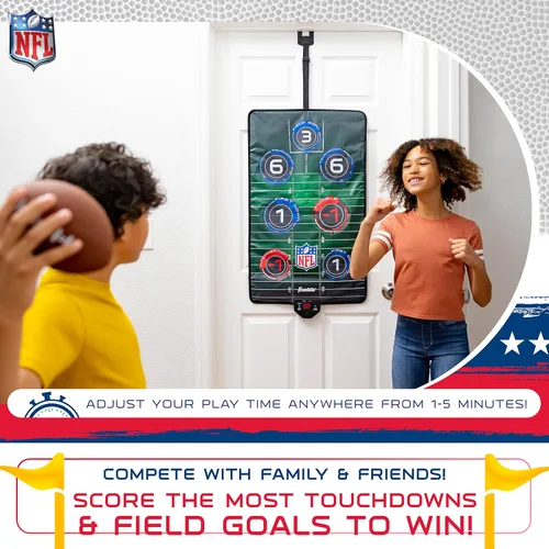 Vista 5 de Franklin Sports NFL Juego Electrónico de Lanzamiento al Blanco de Fútbol Americano - Blanco de Lanzamiento de Fútbol Americano Sobre la Puerta