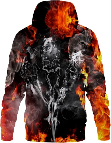 Vista 3 de Yasswete - Sudadera con capucha, unisex, estampado en 3D y bolsillos grandes