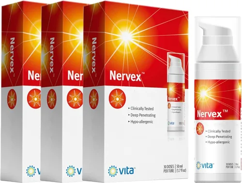 Vista 9 de Alivio del dolor por neuropatía con árnica de Nervex, R-ALA, B1, B5, B6, capsaicina, MSM. Calmar y regenerar. Reduzca el ardor, el hormigueo