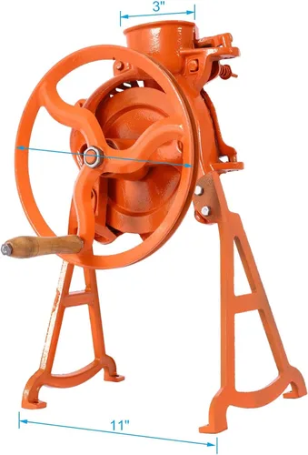 Vista 4 de Trituradora manual de maíz, desgranadora de maíz manual con mango de madera, máquina de pelar de maíz de hierro fundido resistente para uso