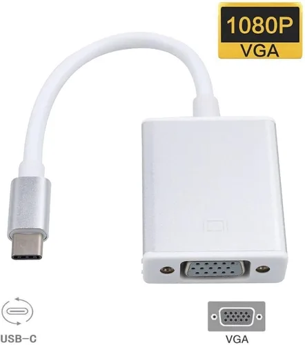 Vista 7 de Adaptador USB-C a VGA, convertidor USB 3.1 tipo C (Thunderbolt 3) a VGA compatible con MacBook Pro, MacBook Air 2018, Dell XPS 13/15, Surface Book 2