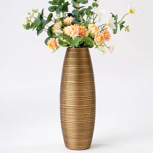Vista 13 de Leewadee - Florero de piso marrón para hierba de pampas, florero grande para decoración del hogar, 13 pulgadas, resina Deco Vase for sideboard &