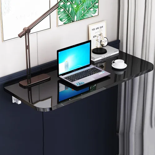 Vista 2 de Escritorio plegable para montaje en pared, mesa plegable portátil para espacios pequeños, cuarto de servicio, hogar, bar, cocina, comedor