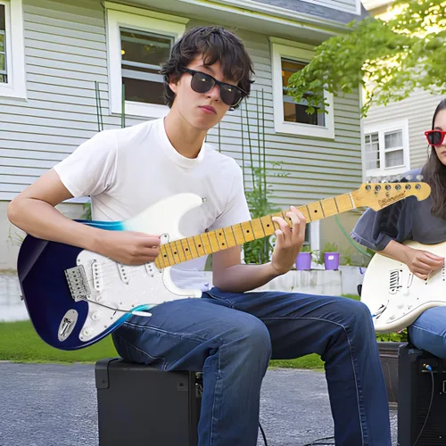 Vista 6 de Guitarra eléctrica Bullfighter para amantes de la música principiantes de 39 pulgadas de tamaño completo, cuerpo sólido, kit de guitarra