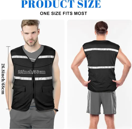 Vista 7 de Sukeen Chaleco de enfriamiento de hielo para hombres y mujeres, chaqueta reflectante para el trabajo en climas cálidos, deportes al aire libre
