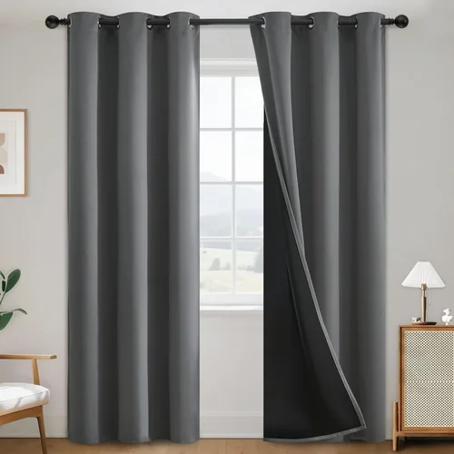 Vista 70 de SimpleHome - Cortinas opacas 100% para recámara, cortinas de ventana con ojales beige, con aislamiento térmico, cortinas de oscurecimiento