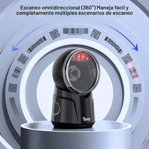 Vista 2 de Tera Escáner de código de barras omnidireccional de escritorio: 2D USB