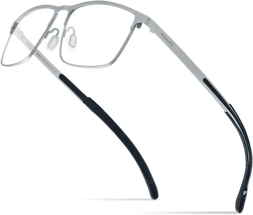 Vista 10 de FONEX Marco de gafas de titanio, marco cuadrado de lentes ópticos de miopía para hombre 8521 Verde