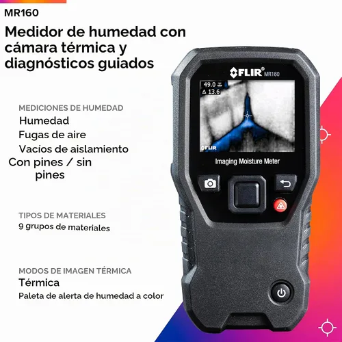 Vista 3 de FLIR MR160 - Higrómetro con imagen térmica - con IGM (Medición guiada por infrarrojos), con pin y sin pin