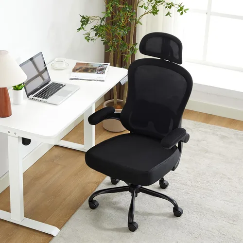 Vista 8 de Ergonomic Office Chair,Ultra Thick Office Desk Chair with Adjustable Lumbar Support and Headrest,Spring Cushion,Rocking Function,Flip-up arms,Mesh