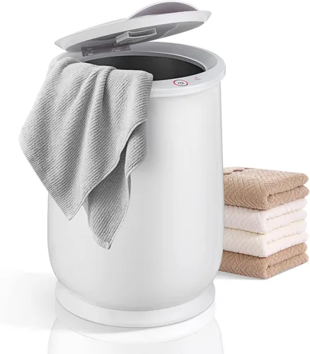 Vista 10 de Giantex Cubo calentador de toallas para baño, calentador portátil de toallas calientes de spa, tapa abatible, soporte para fragancia, apagado