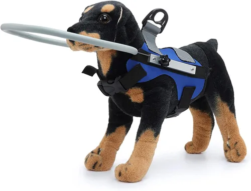 Vista 6 de Arnés de anillo mejorado para perros ciegos con anillo en D, dispositivo para perros ciegos, chaleco de anillo para mascotas ciegas azules, talla S
