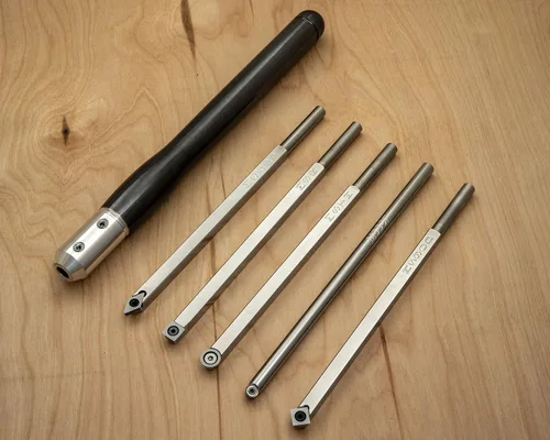 Vista 10 de Simple Woodturning Tools Juego de 5 herramientas de torneado de madera de carburo más mango intercambiable (mango azul zafiro), fabricado en Estados