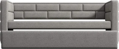 Vista 6 de Bellemave Sofá cama tapizada, sofá cama de tamaño individual con nido, sofá cama nido enrollable, sofá cama tapizada con respaldo acolchado (gris)