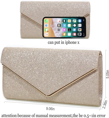 Vista 5 de Bolso de noche para mujer, bolso de fiesta brillante para mujer, bolso de fiesta de boda