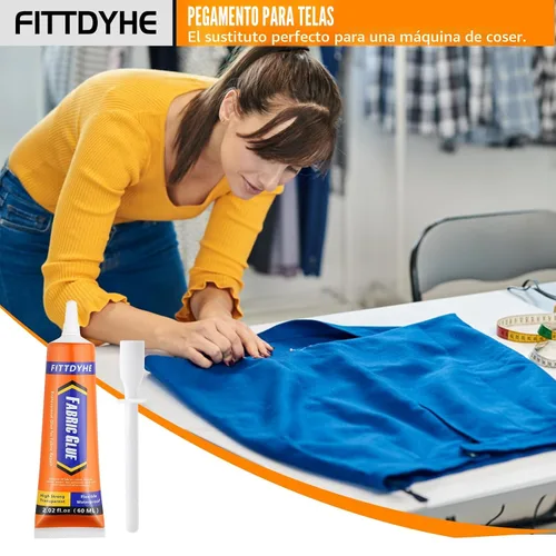 Vista 7 de FITTDYHE Pegamento para Tela Permanente, 60 ML Pegamento Transparente Lavable para Ropa, Súper Adhesivo para Tela para Strass, Parches, Ropa, Denim