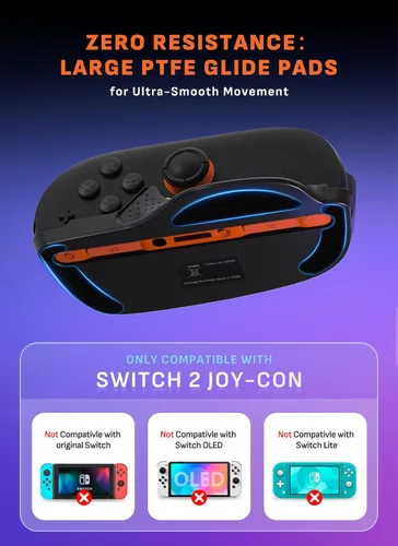 Vista 7 de Mumba Mouse Grip for Nintendo Switch 2 Joy-Con, [2 Pack] Ergonomic Gamer Grip Holder with Super Smooth PTFE Glide Pads Portable Gaming Controller