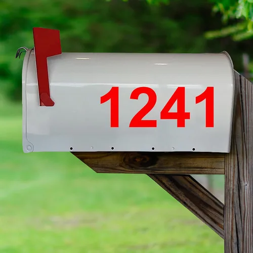 Vista 3 de Calcomanías para buzón Calle # Números de dirección Característica personalizada Adhesivos para buzón de correo Letras de vinilo VWAQ-CMB2 (negro)