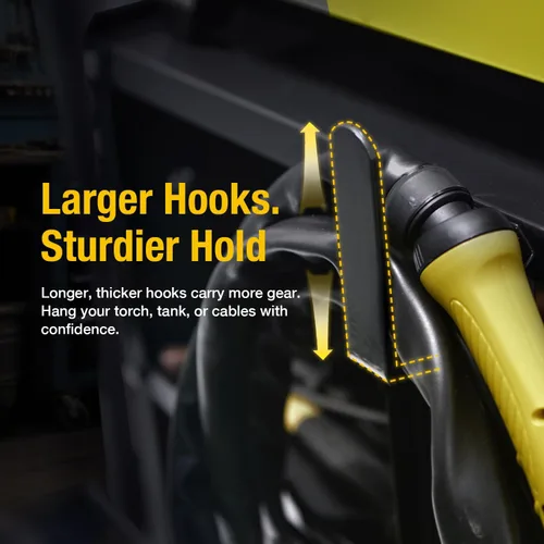 Vista 5 de Weldpro - Carro de soldadura para soldador MIG, soldador TIG y cortador de plasma, carrito de soldador resistente de 3 niveles con capacidad