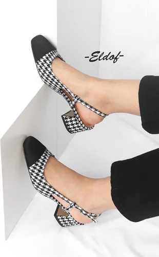 Vista 5 de Eldof Zapatos de tacón de bloque para mujer, tacones cuadrados con correa ajustable, zapatos de vestir de tacón bajo para mujer, boda, fiesta