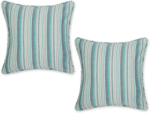 Vista 15 de DII Colección de fundas de almohada, algodón reciclado, cremallera oculta, 18x18, Dobby Plus, blanco roto, 2 piezas