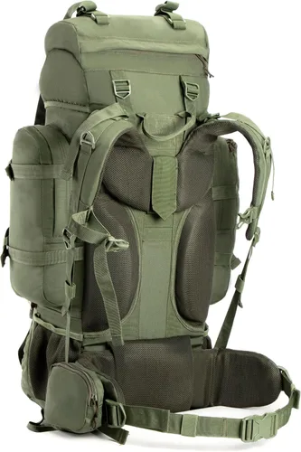 Vista 6 de Tripole Colonel - Mochila de 95 litros + Mochila de día desmontable, Verde militar, Mochila Mochila táctica, mochila de marco interno, mochila