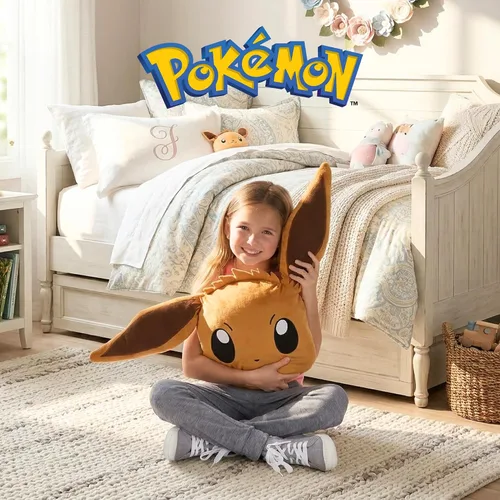 Vista 4 de Franco Pokemon Eevee Kids Bedding - Almohada de felpa súper suave, 20 pulgadas (producto oficial)