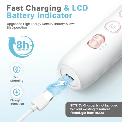Vista 3 de Kit profesional de taladro de uñas: lima de uñas eléctrica con pantalla LCD y lámpara, amoladora de uñas gruesas de larga duración, herramientas