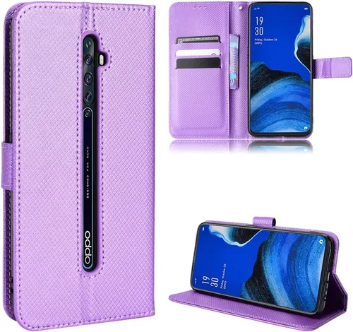 Vista 7 de Funda de piel sintética con tapa para Oppo Reno2 Z, para Oppo Reno2 F, funda con tapa de piel sintética, color azul