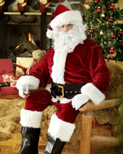 Vista 3 de SHEJIZE Disfraz de Papá Noel para hombres, traje de Papá Noel, para adultos, hombres, disfraz de Papá Noel para hombres, traje de Papá Noel