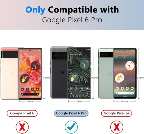 Vista 2 de Funda compatible con Google Pixel 6 Pro para mujer, con purpurina, suave, elegante, transparente, TPU de lujo, bonita funda protectora con correa
