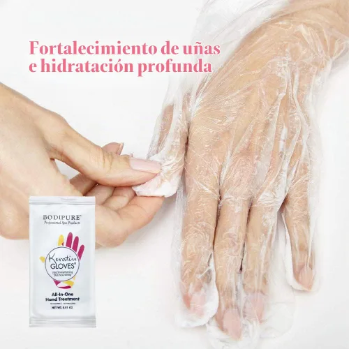 Vista 4 de Bodipure Mascarilla de mano de queratina, 24 unidades, hidratación profunda para manos secas, cuidado de uñas