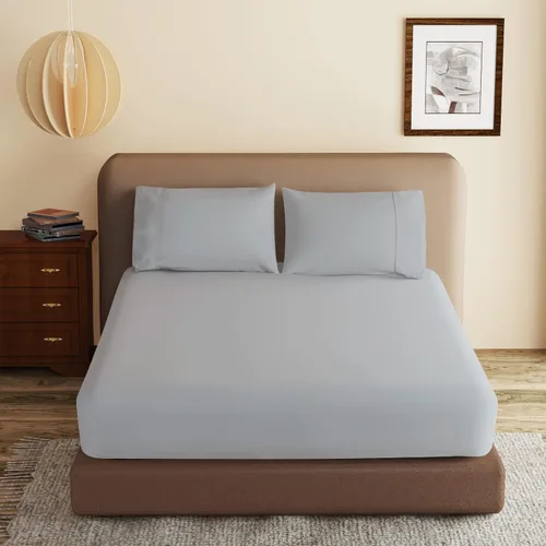 Vista 26 de 2 paquetes de sábanas ajustables 100% algodón egipcio tamaño TwinXL, sábana ajustable de 600 hilos de algodón, sábana bajera con bolsillo profundo