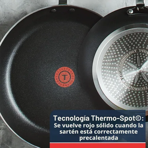 Vista 3 de [Usado] T-fal - Sartén antiadherente de titanio con tapa segura para lavavajillas