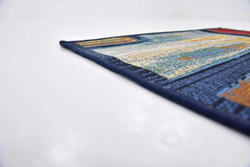Vista 9 de Unique Loom - Alfombra colección de círculos abstractos, de transición para interiores y exteriores, beige, Polipropileno, rojo (Multi/red)