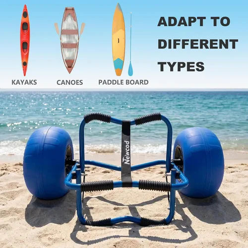 Vista 10 de Newcod Carrito de kayak, carrito de kayak para llevar kayak, canoa, tabla de remo SUP