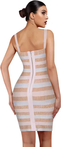 Vista 3 de Whoinshop - Vestido de tirantes para mujer, con correa de espagueti, diseño de celebridad