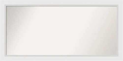 Vista 204 de Amanti Art Espejo de baño blanco para sobre el fregadero, 24 x 26 pulgadas, espejo rectangular blanco y blanco, marco de madera contemporáneo