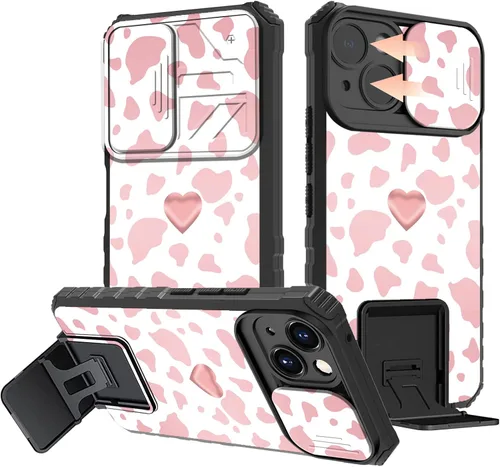 Vista 75 de Rossy Funda para iPhone 14 2022, para iPhone 14 con funda deslizante para cámara deslizante, soporte integrado, doble capa híbrida, a prueba de 1-37